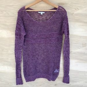 American Eagle Purple Mesh Knit Sweater